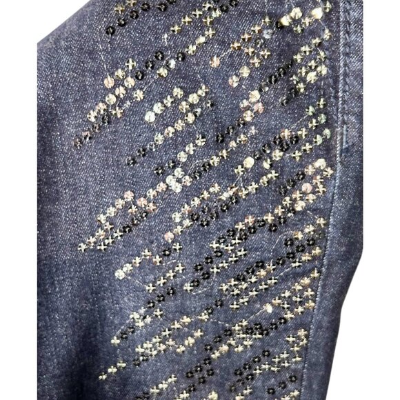 Miss Me Skinny Sequin Sparkle Jeans Dark Wash Low Rise - Picture 4 of 8